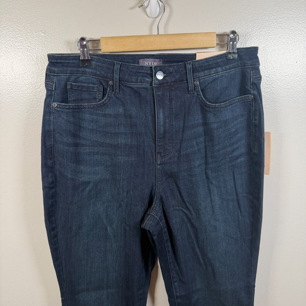 NYDJ Billie Mini Boot Jeans Size 14 Dark Wash High Rise Blue Denim - Picture 6 of 13